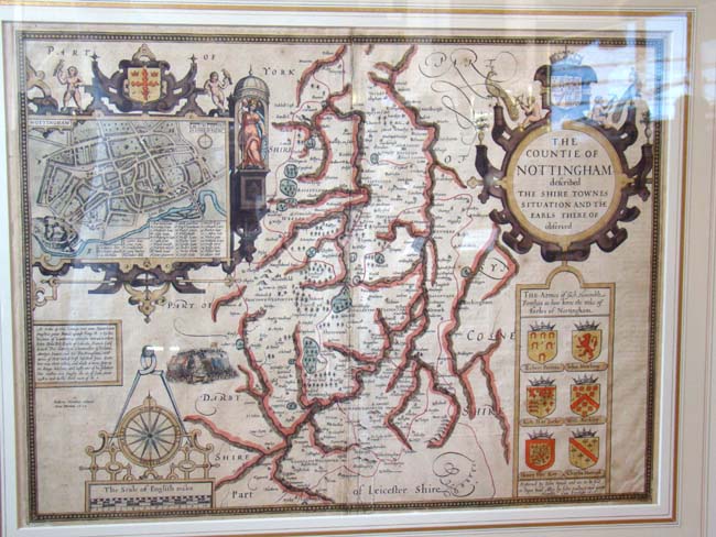 A beautiful hand colored Map of Nottingham by John Speed circa 1610 — image 2
